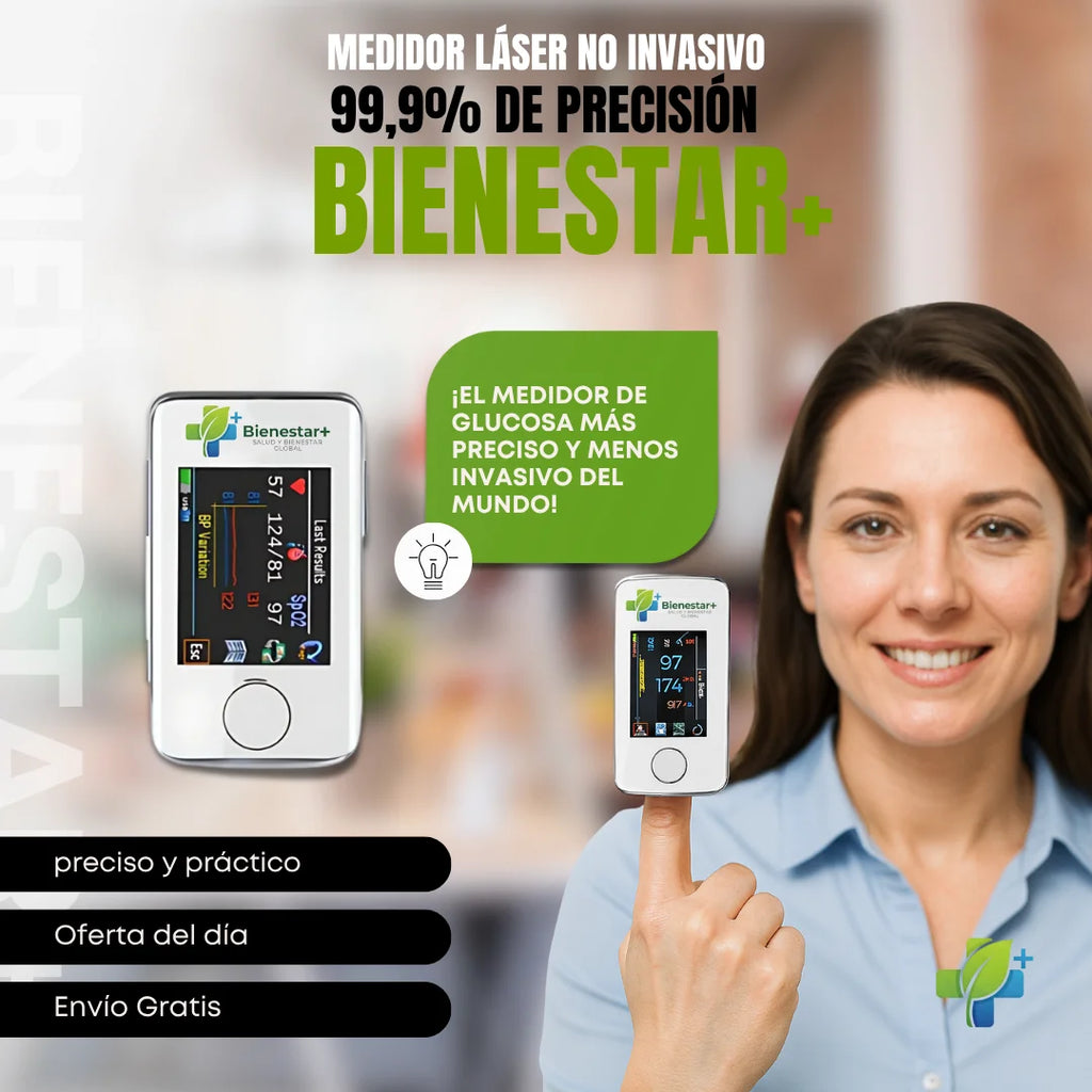 Monitor de Glucosa y Salud No Invasivo (Sin Pinchazos) - Bienestar+